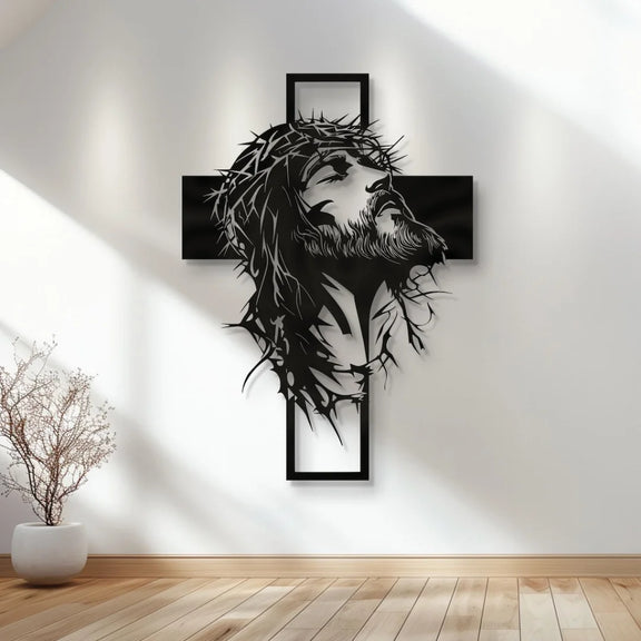 Jesus with Cross Black