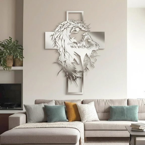 Jesus with Cross silver