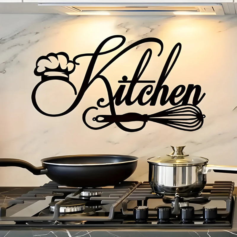 Kitchen Sign Acrylic Wall Decal Black