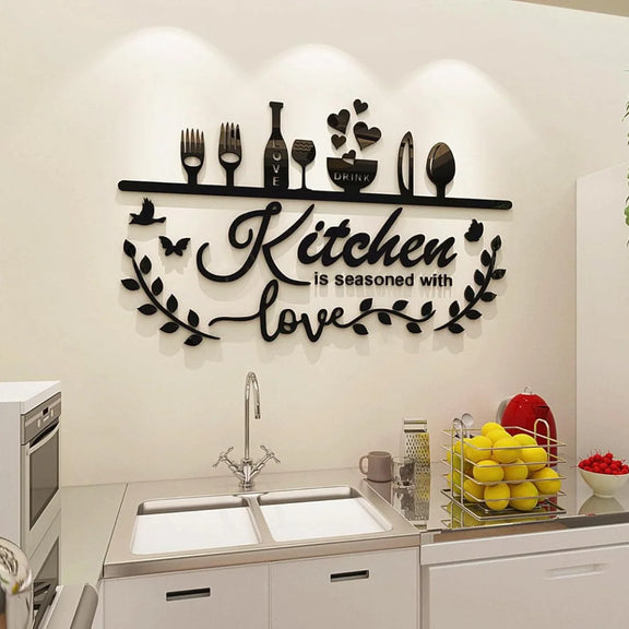 Kitchen is Seasoned with Love Black