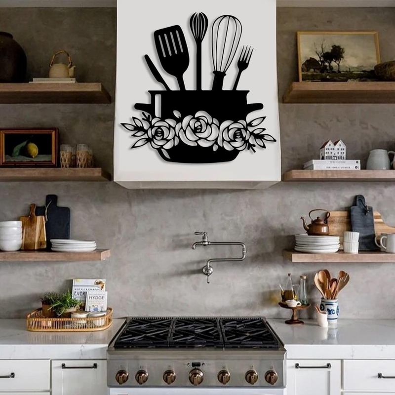 ArcDew Kitchen's Basket Acrylic Wall Decal - Beautiful Decor for UAE Homes & Restaurants black