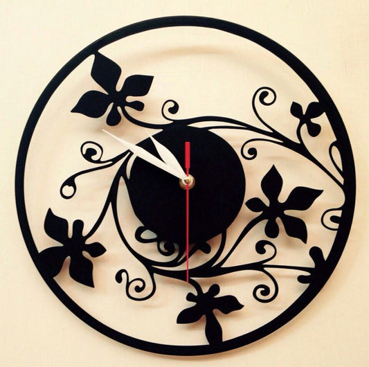 ArcDew Leaf Design Acrylic Wall Clock | Nature-Inspired Modern Wall Décor for Homes & Offices in UAE