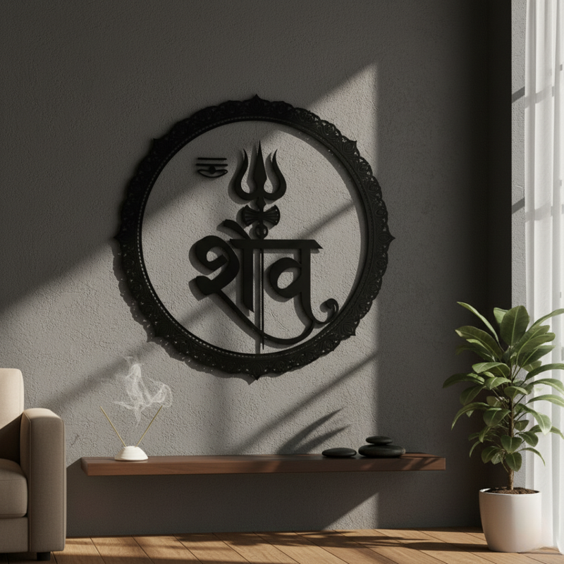 ArcDew Lord Shiva Calligraphy Framed Acrylic Wall Art - Transformation