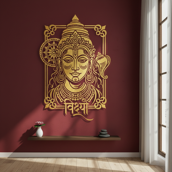 ArcDew Lord Vishnu Portrait Calligraphy Acrylic Wall Art