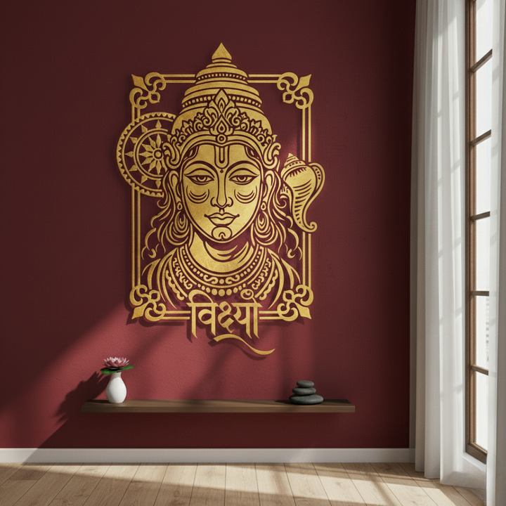 Arcdew - Lord Vishnu Portrait Calligraphy Acrylic Wall Art | Acrylic