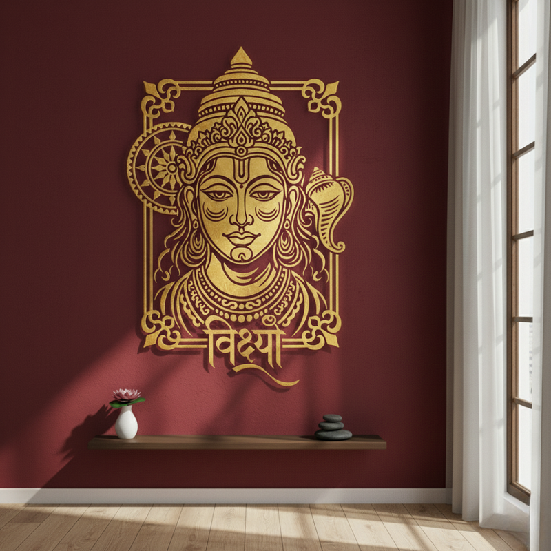 ArcDew Lord Vishnu Portrait Calligraphy Acrylic Wall Art