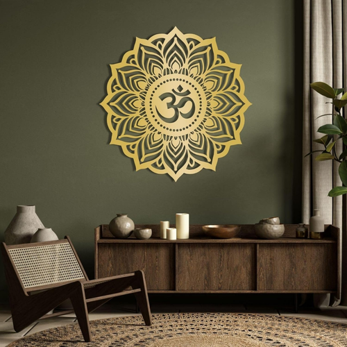 Lotus Mandala Om Acrylic Wall Art | Spiritual Home Decor