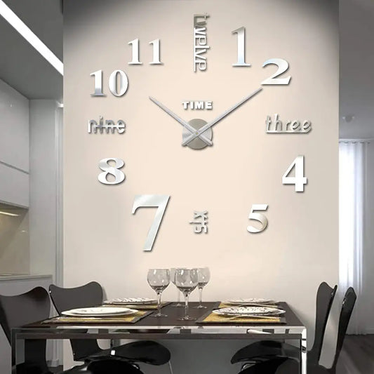 ArcDew Modern 3D Acrylic Wall Clock | DIY Frameless Large Noiseless Wall Timepiece UAE