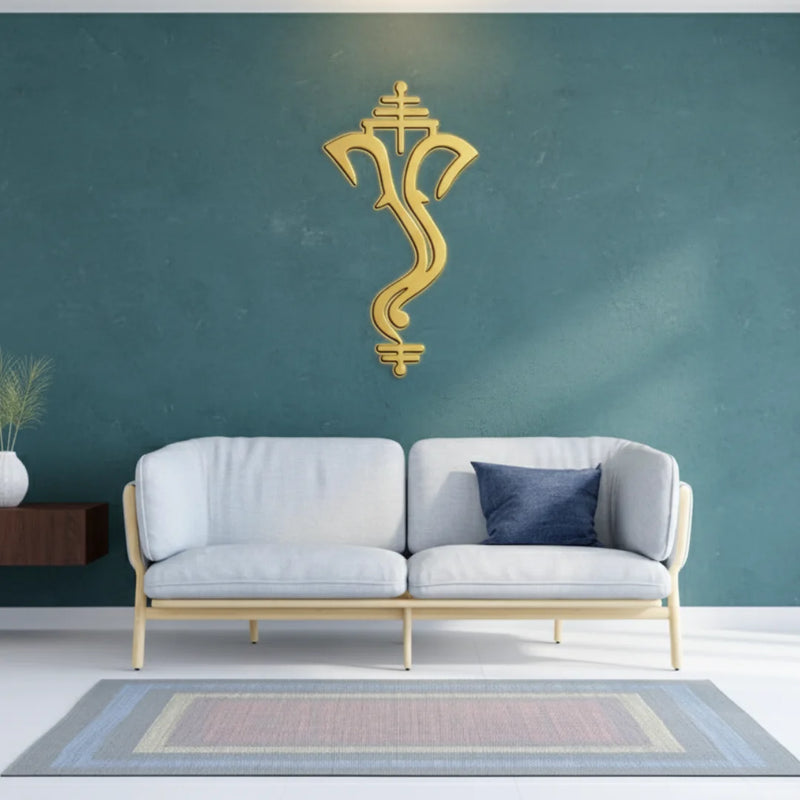 Ganesha (Ganpati) Acrylic Wall Art Gold