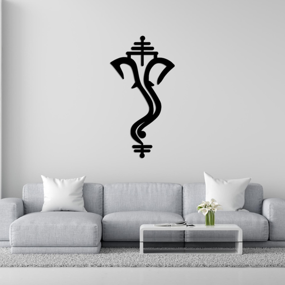 ArcDew Modern Ganesha (Ganpati) Acrylic Mirror Wall Art  black.