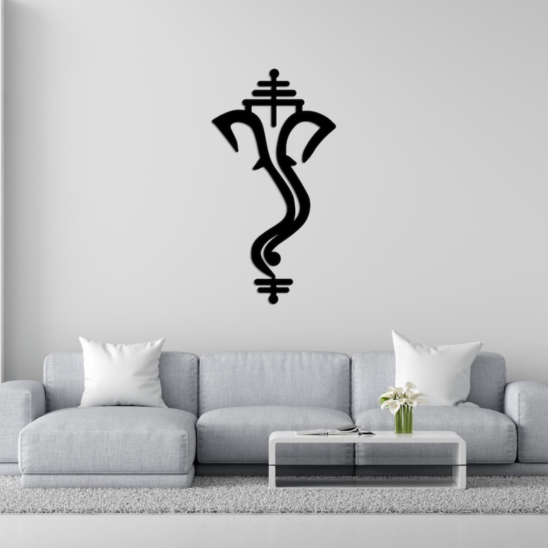 ArcDew Modern Ganesha (Ganpati) Acrylic Mirror Wall Art  black.