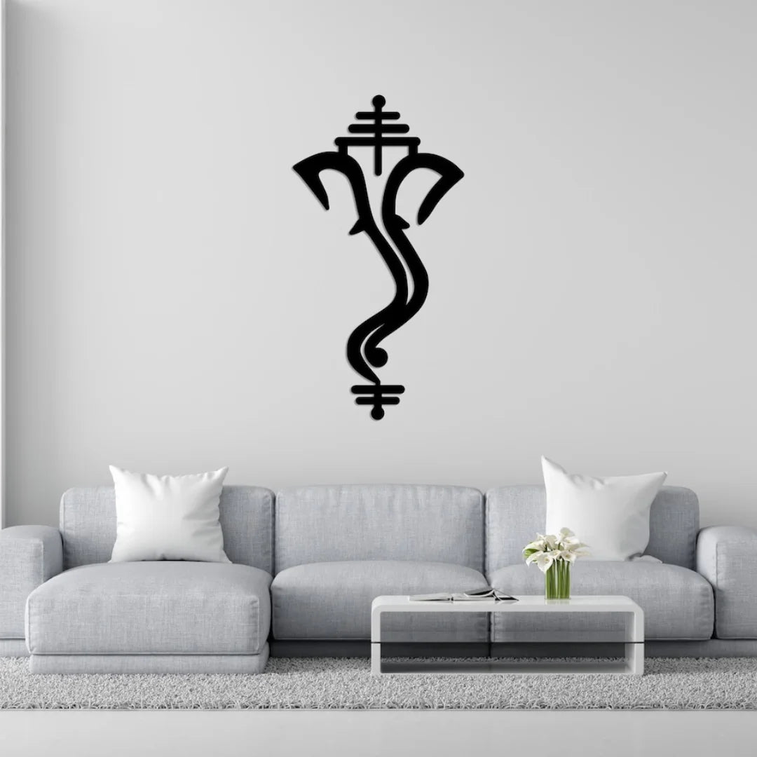 Ganesha (Ganpati) Acrylic Wall Art Black