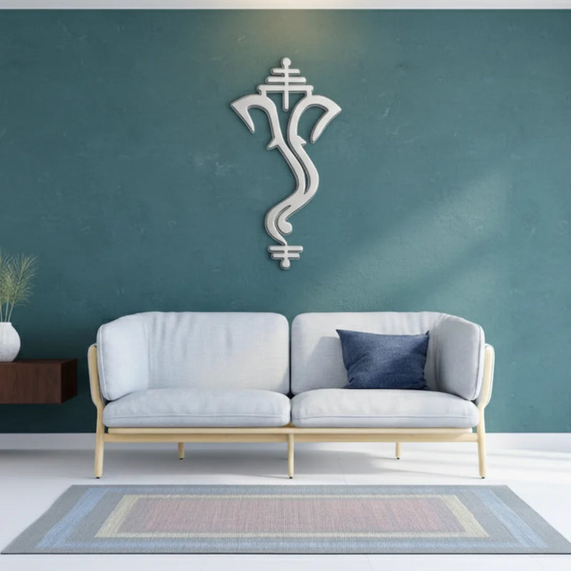 Ganesha (Ganpati) Acrylic Wall Art Silver