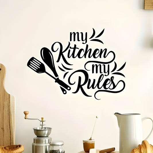 ArcDew "My Kitchen My Rules" Acrylic Wall Decal - Fun Kitchen & Dining Decor for UAE Homes & Restaurants..