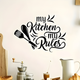 ArcDew "My Kitchen My Rules" Acrylic Wall Decal - Fun Kitchen & Dining Decor for UAE Homes & Restaurants..