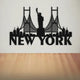 New York Bridge Skyline Black 1