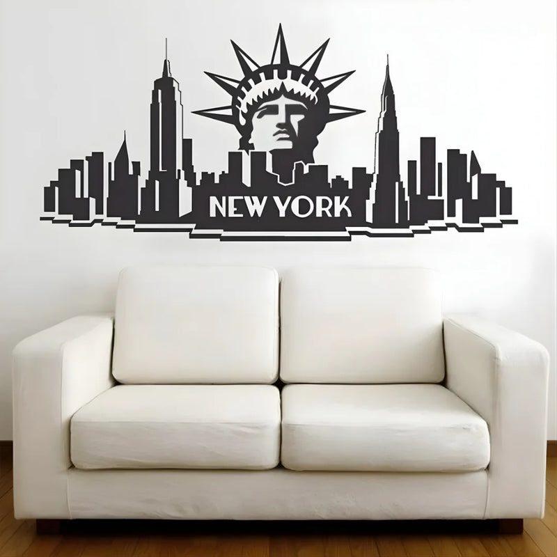 New York City Skyline Black
