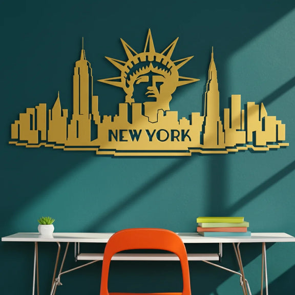 New York City Skyline Gold