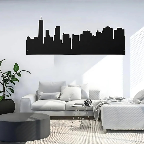 New York Skyline Acrylic Wall Art Black 1
