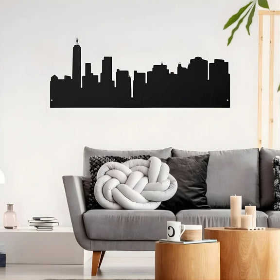New York Skyline Acrylic Wall Art Black 2