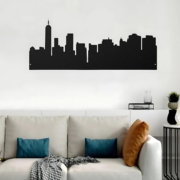 ArcDew New York Skyline Acrylic Wall Art – Modern City Décor - arcdew.com - ArcDew branded black acrylic New York skyline wall art, modern special city décor.