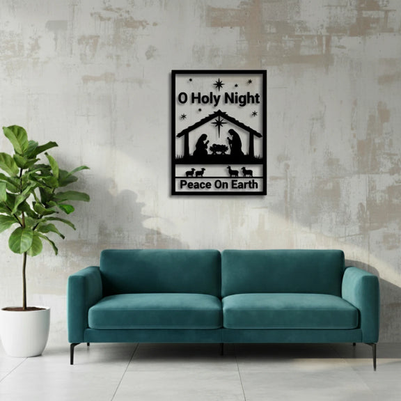 ArcDew_O_Holy_Night_Nativity_Scene_Acrylic_Wall_Art_Spiritual_Christmas_Decor