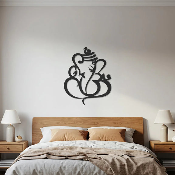 Om Ganesha (Ganpati) Calligraphy Black