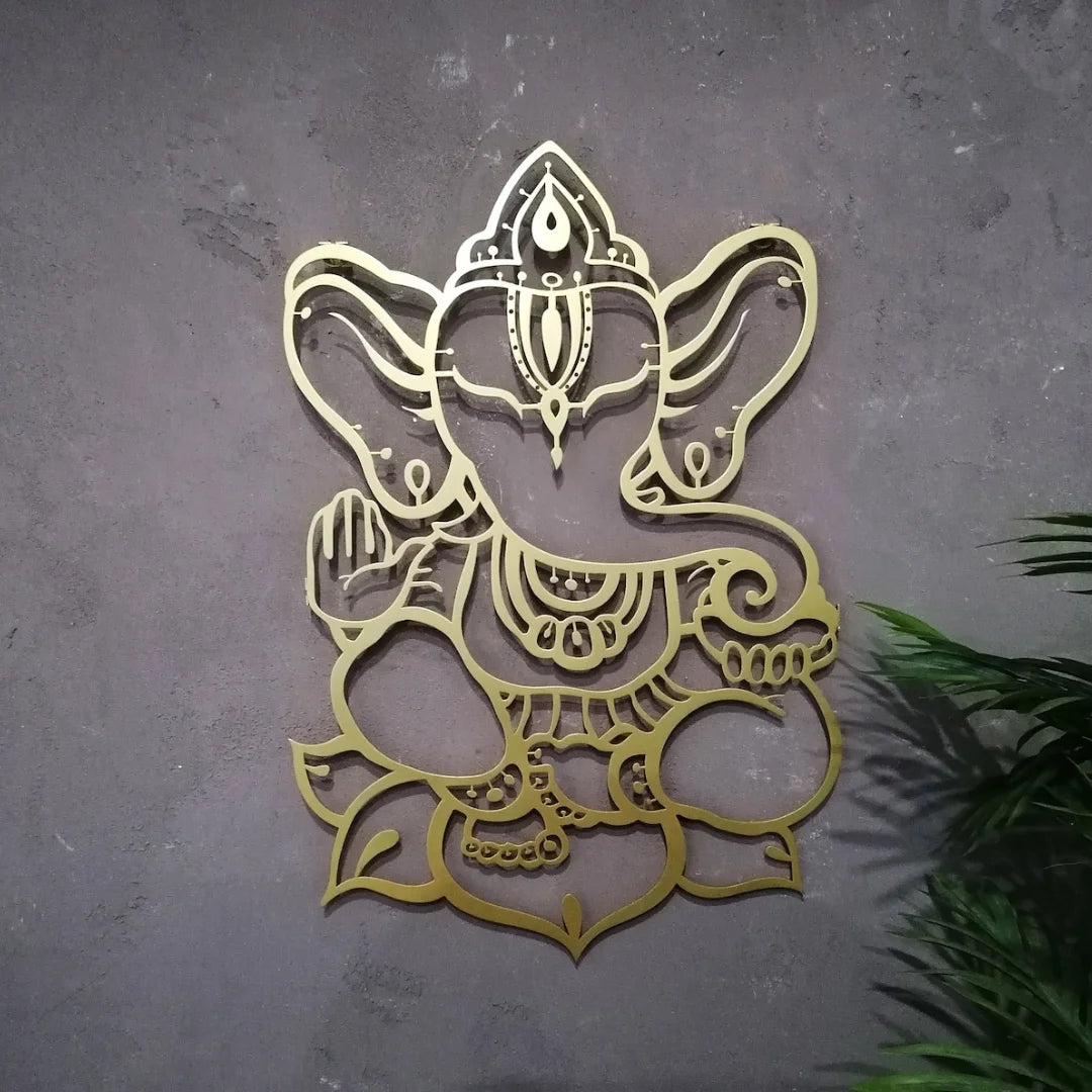 Om Ganesha (Ganpati) Calligraphy Gold