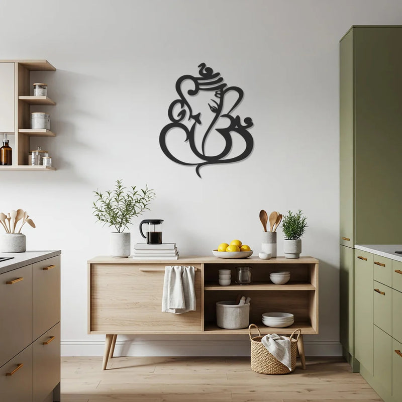 Om Ganesha (Ganpati) Calligraphy Black 1