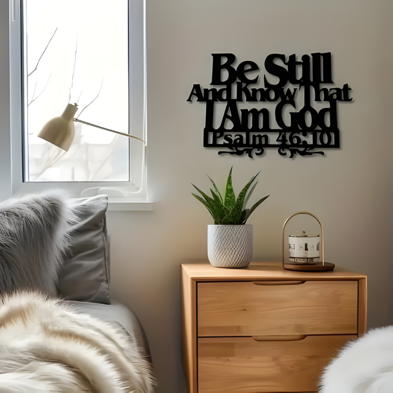 ArcDew Psalm 46:10 Wall Art – Be Still and Know That I Am God | Christmas Gift UAE - arcdew.com - 10 quote, branded design.