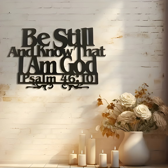 ArcDew Psalm 46:10 Wall Art – Be Still and Know That I Am God | Christmas Gift UAE - arcdew.com - 10 text, special branded design.