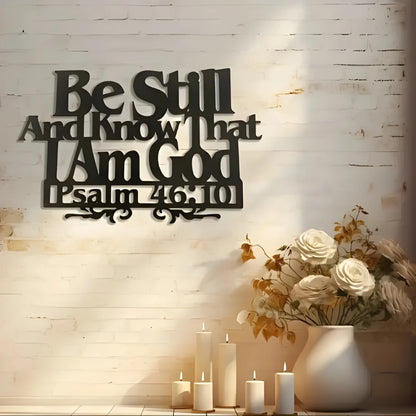 Psalm 46:10 Wall Art Black 1