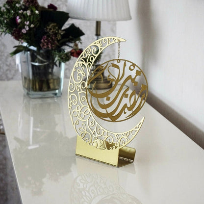 ArcDew Ramadan Kareem Acrylic Crescent Decor | Elegant Black Moon Ramadan & Eid Decoration for Home