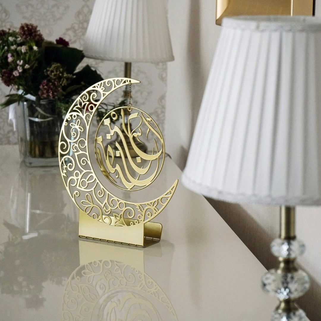ArcDew Ramadan Kareem Acrylic Crescent Decor | Elegant Black Moon Ramadan & Eid Decoration for Home