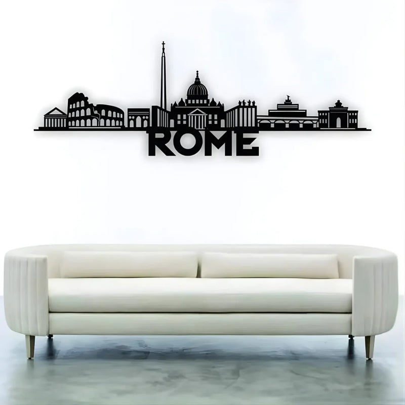 Rome Italy Skyline Black 1