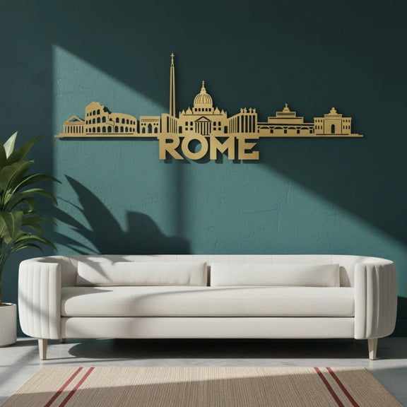 Rome Italy Skyline Gold