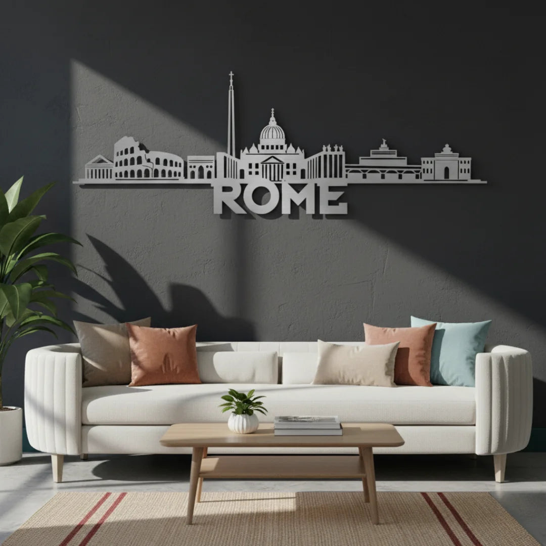 Rome Italy Skyline Silver