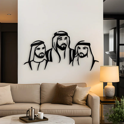 Khalifa, Mohammad & Hamdan Portrait Black