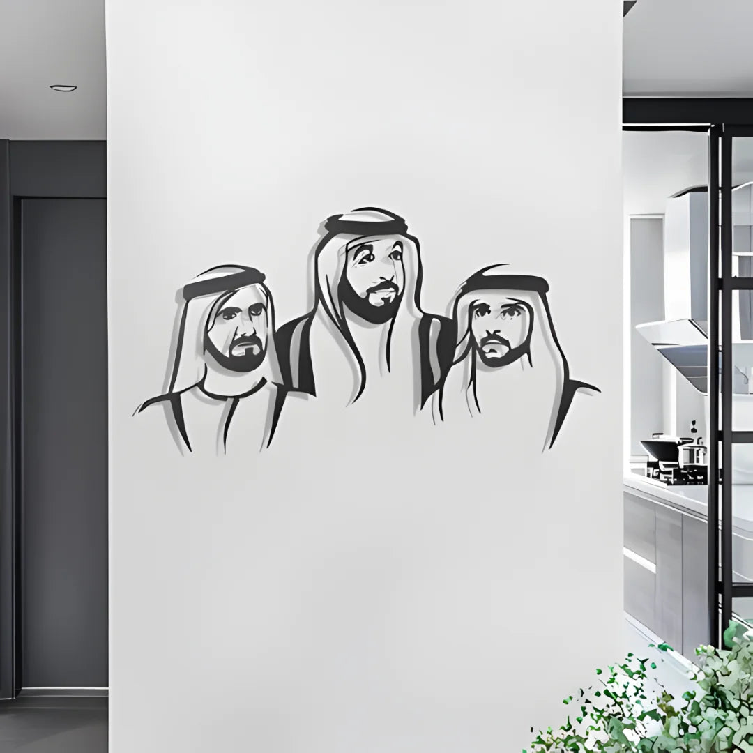 Khalifa, Mohammad & Hamdan Portrait Black 1