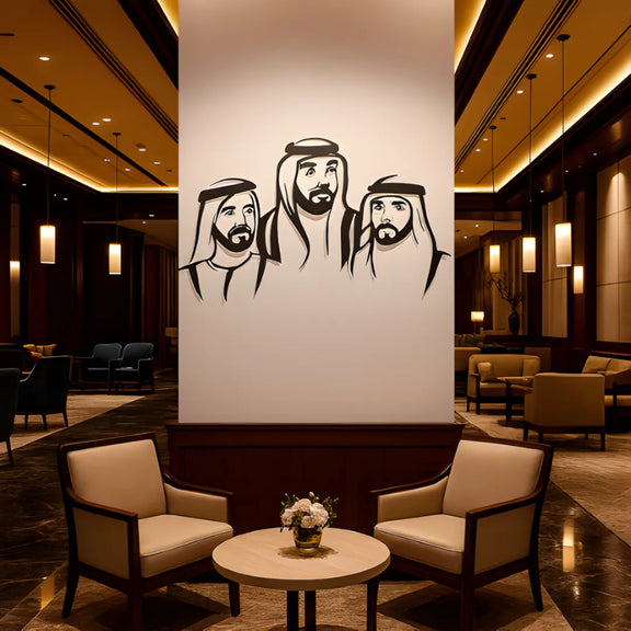 Khalifa, Mohammad & Hamdan Portrait Black 2