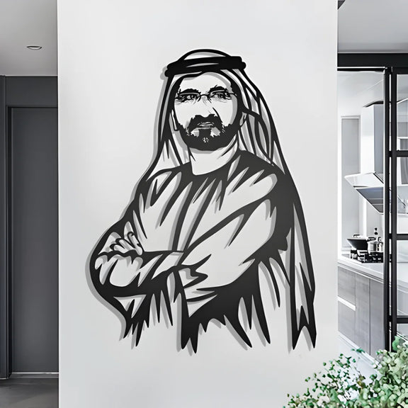 Rashid Al Maktoum Acrylic Portrait Black 2