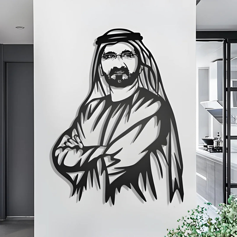 Rashid Al Maktoum Acrylic Portrait Black 2
