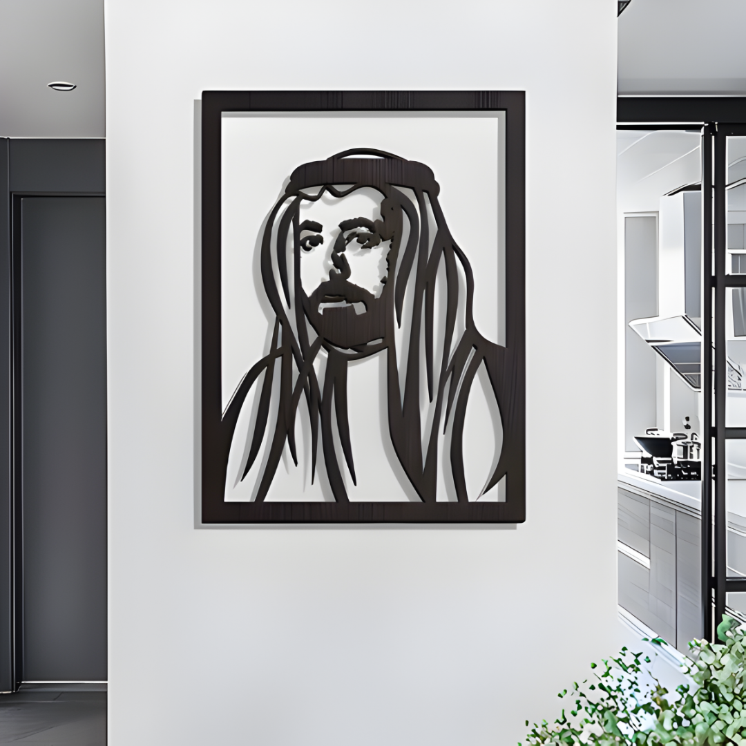 ArcDew Sheikh Sultan Al Qasimi Acrylic Wall Portrait - Revered Sharjah Ruler Tribute for UAE Heritage.