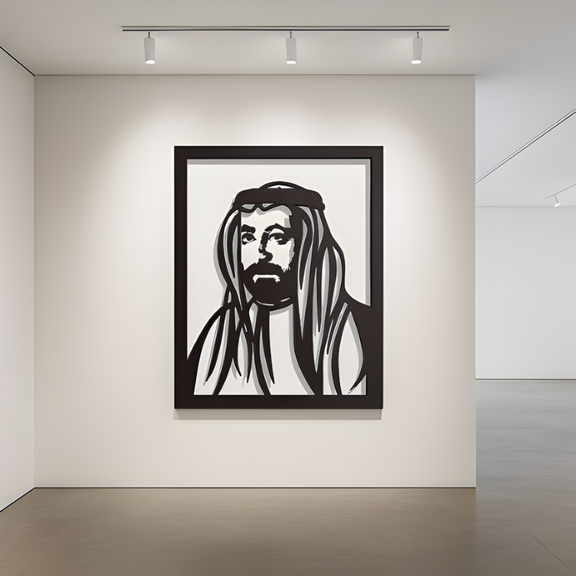 ArcDew Sheikh Sultan Al Qasimi Acrylic Wall Portrait - Revered Sharjah Ruler Tribute for UAE Heritage