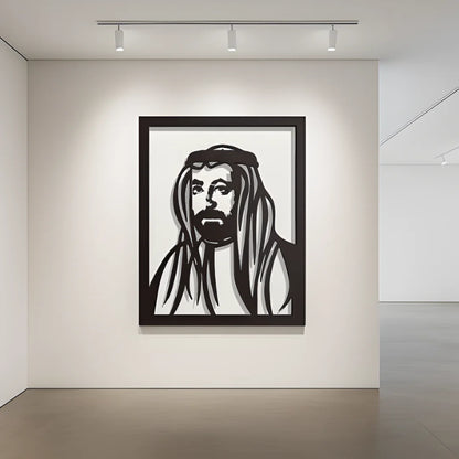 Sheikh Sultan Al Qasimi Acrylic Wall Portrait Black 2