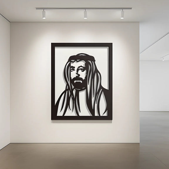 Sheikh Sultan Al Qasimi Acrylic Wall Portrait Black 2