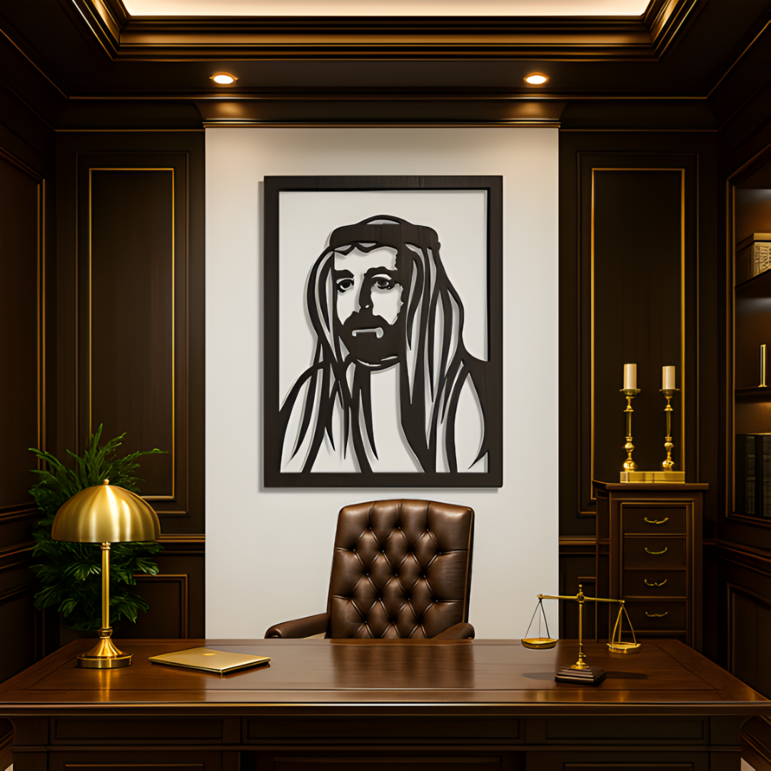 ArcDew Sheikh Sultan Al Qasimi Acrylic Wall Portrait - Revered Sharjah Ruler Tribute for UAE Heritage Homes
