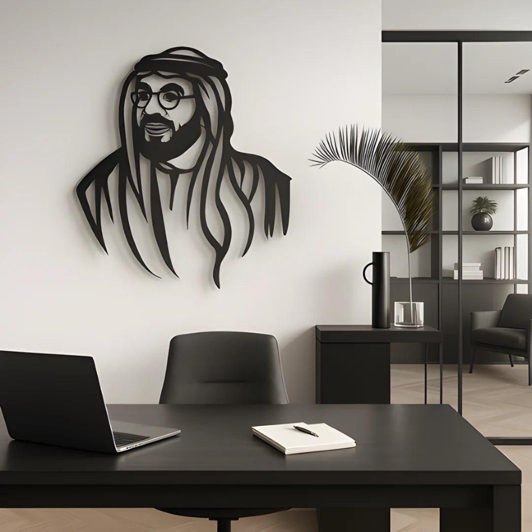 Sheikh Tahnoon bin Zayed Acrylic Portrait Black 2