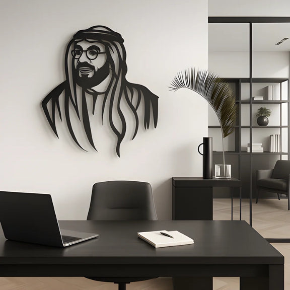 Sheikh Tahnoon bin Zayed Acrylic Portrait Black 2