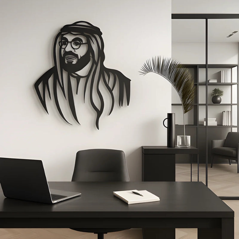 Sheikh Tahnoon bin Zayed Acrylic Portrait Black 2
